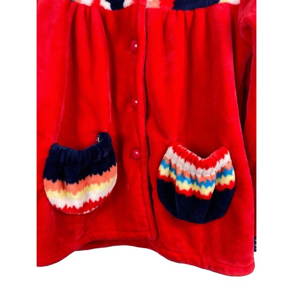 Rou Phang Extra Warm Soft Red Stripe Long Sleeve Top Bottom Pajama Lounge Set L - Picture 6 of 16